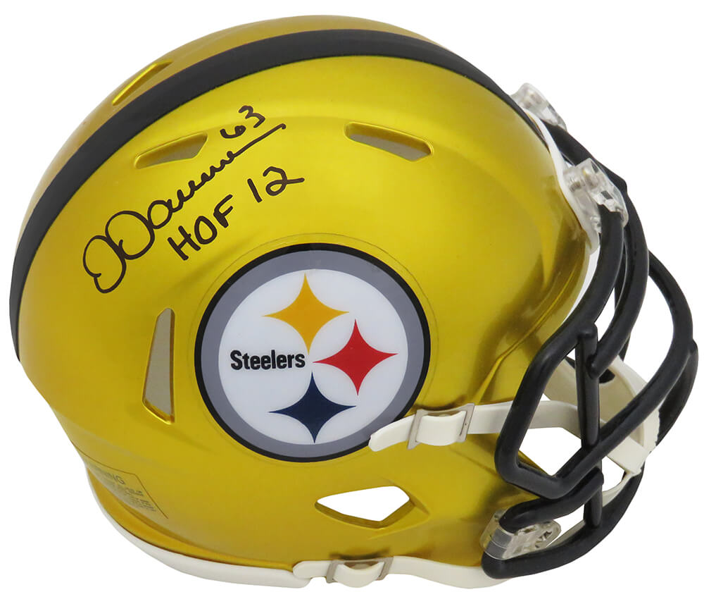 Dermontti Dawson Signed Pittsburgh Steelers FLASH Riddell Speed Mini Helmet w/HOF'12
