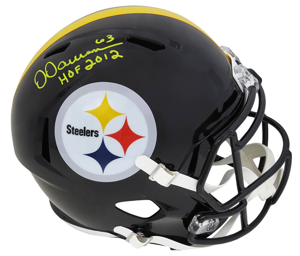 Dermontti Dawson Signed Pittsburgh Steelers Riddell Full Size Speed Replica Helmet w/HOF 2012