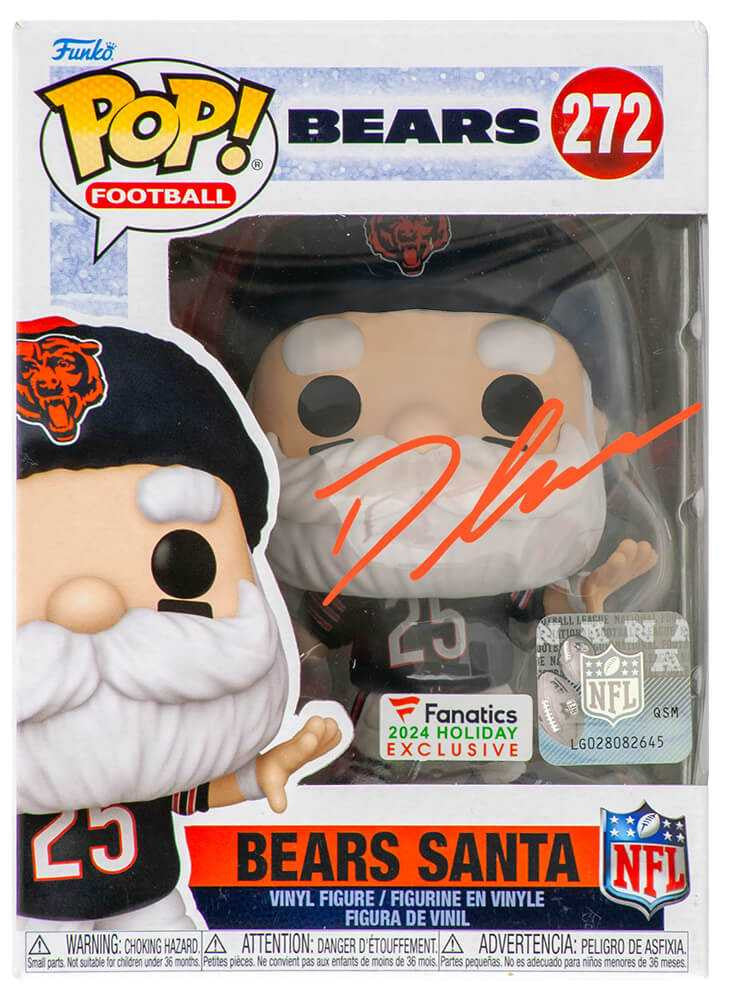 D'Andre Swift Signed Chicago Bears SANTA Funko Pop Doll #272 - Schwartz Authenticated