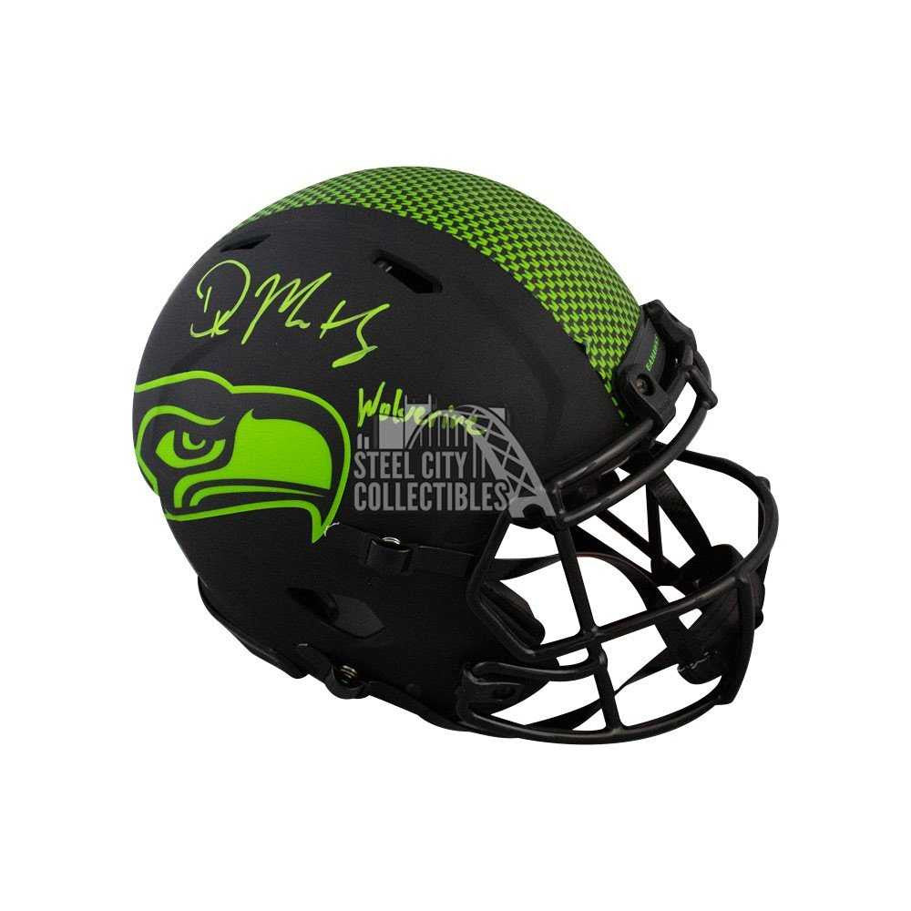 DK Metcalf Wolverine Autographed Seahawks Eclipse Authentic Full-Size Football Helmet - BAS