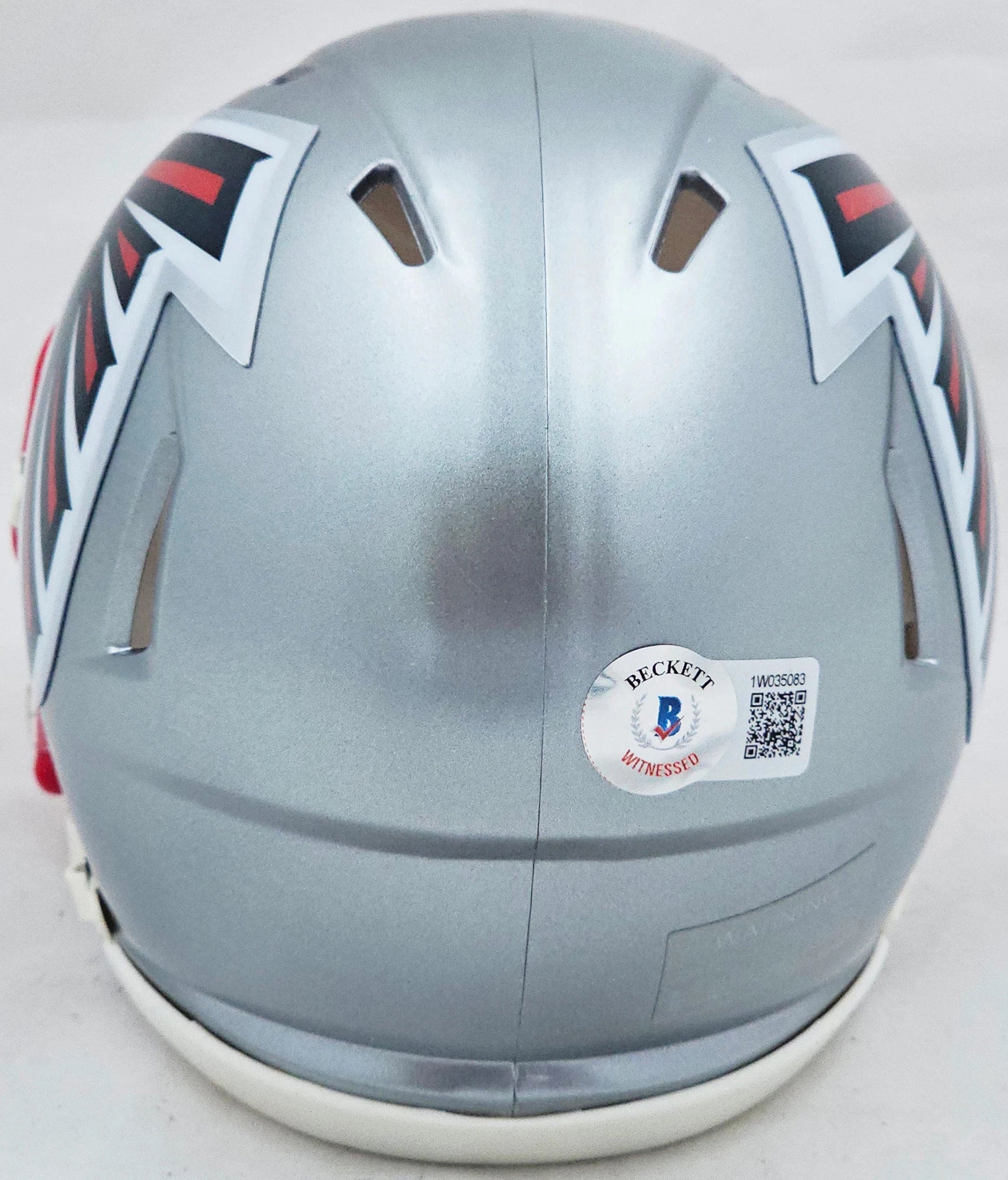 Bijan Robinson Autographed Atlanta Falcons Flash Gray Speed Mini Helmet - Beckett BAS Authenticated