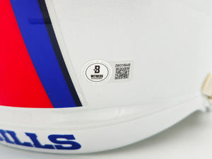 Jim Kelly, Thurman Thomas & Andre Reed Triple-Signed Buffalo Bills White Full-Size Speed Replica Helmet - Beckett BAS Witnessed