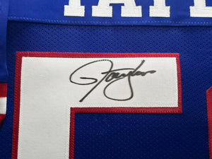 Lawrence Taylor Autographed Framed New York Giants Blue Jersey (Approx. 31x36) - Beckett BAS Authenticated