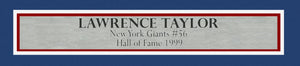 Lawrence Taylor Autographed Framed New York Giants Blue Jersey (Approx. 31x36) - Beckett BAS Authenticated