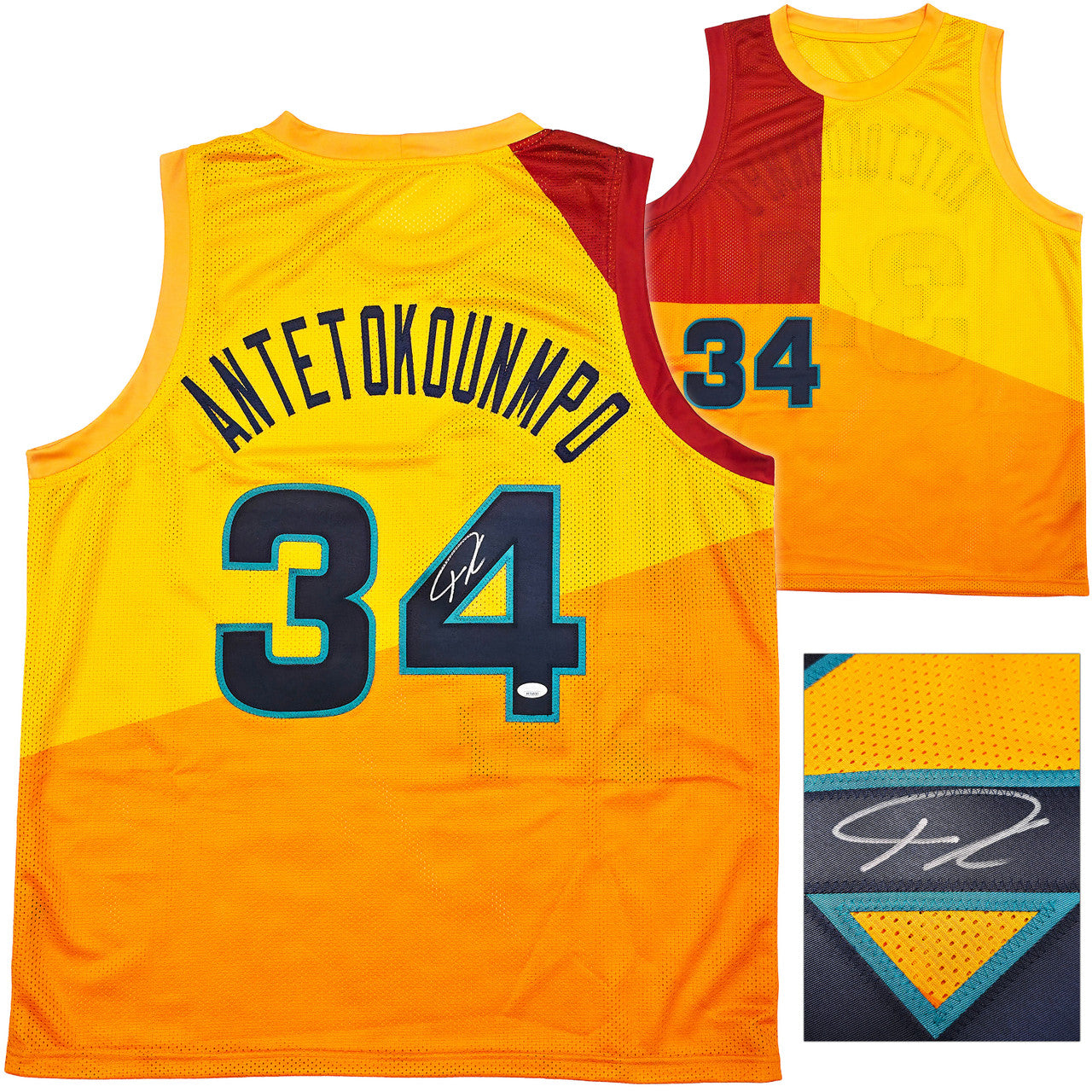 Team Greece Giannis Antetokounmpo Autographed Yellow Jersey – JSA Certified