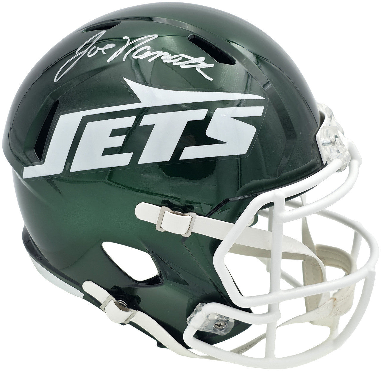 Joe Namath Autographed New York Jets 2024 Green Full-Size Speed Replica Helmet (PSA/DNA COA)