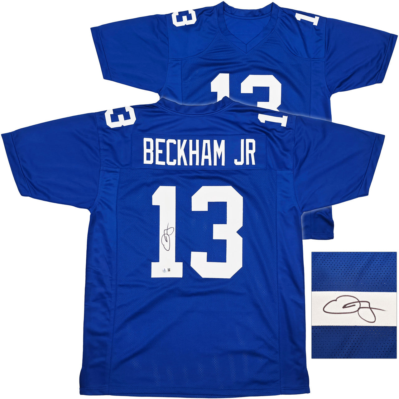 New York Giants Odell Beckham Jr. Autographed Blue Jersey – Beckett BAS Witness
