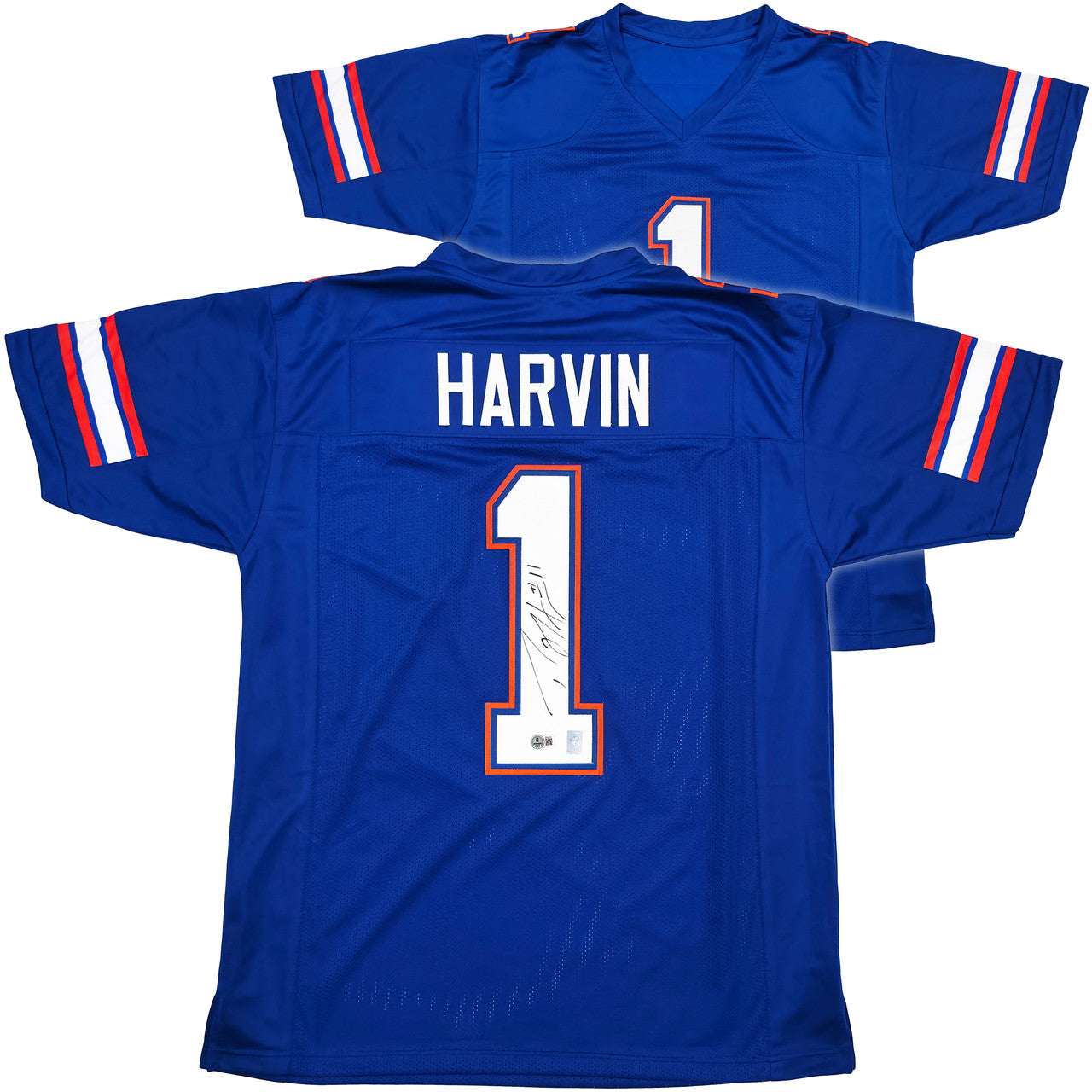 Percy Harvin Signed Florida Gators Blue “1” Jersey – Beckett BAS QR Certified