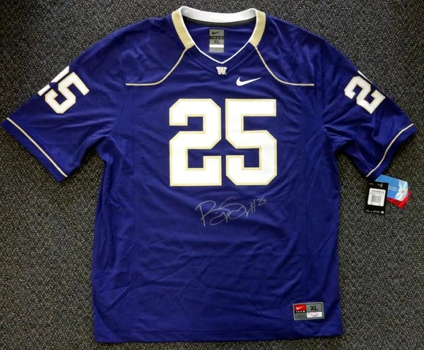 Bishop Sankey Autographed Washington Huskies Purple Nike On-Field Football Jersey (Size XL) - Mill Creek Sports Certified