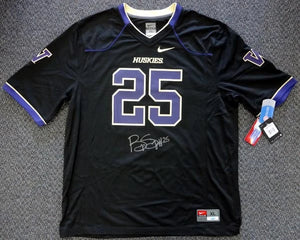 Bishop Sankey Autographed Washington Huskies Black Nike Replica Jersey (Size L) - Mill Creek Sports Authenticated