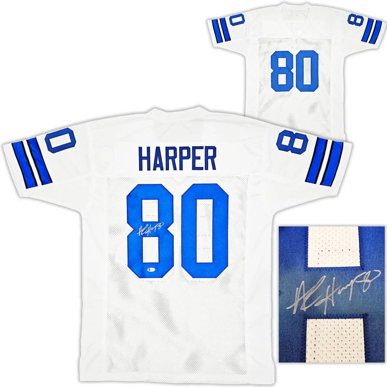 Alvin Harper Autographed Dallas Cowboys White Custom Jersey – Beckett BAS Witness