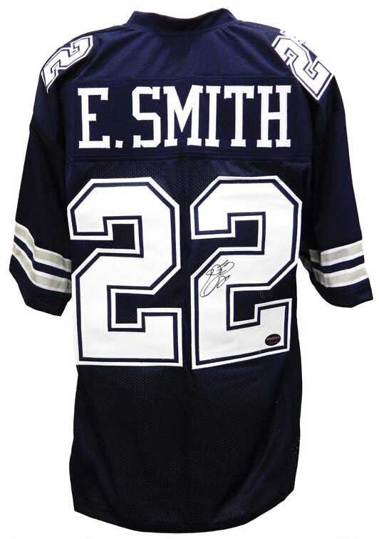 Dallas Cowboys Emmitt Smith Signed Navy Jersey – Emmitt Smith Authentic