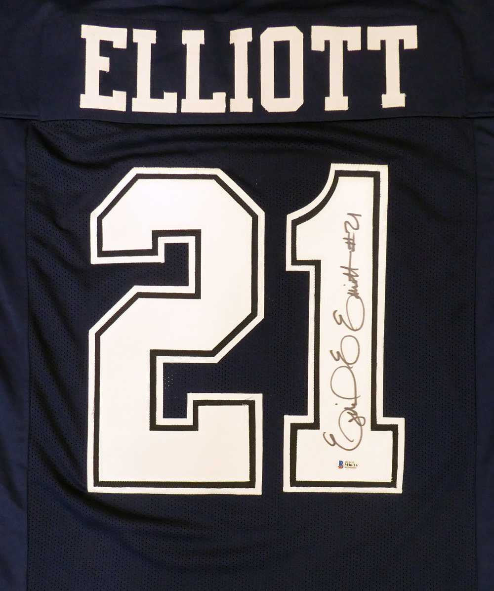 Dallas Cowboys Ezekiel Elliott Autographed Blue Jersey Beckett BAS