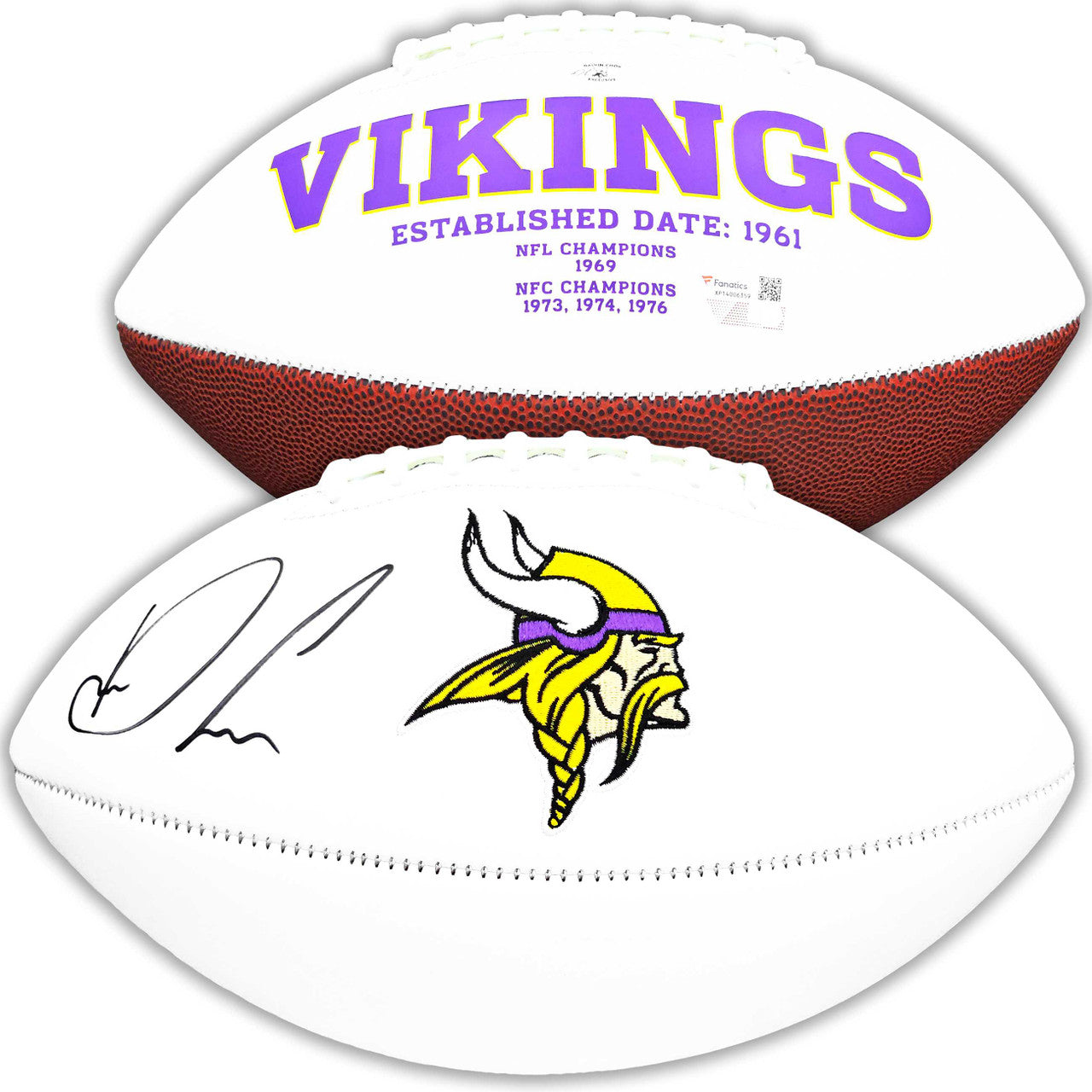 Dalvin Cook Autographed Minnesota Vikings White Logo Football Fanatics Holo