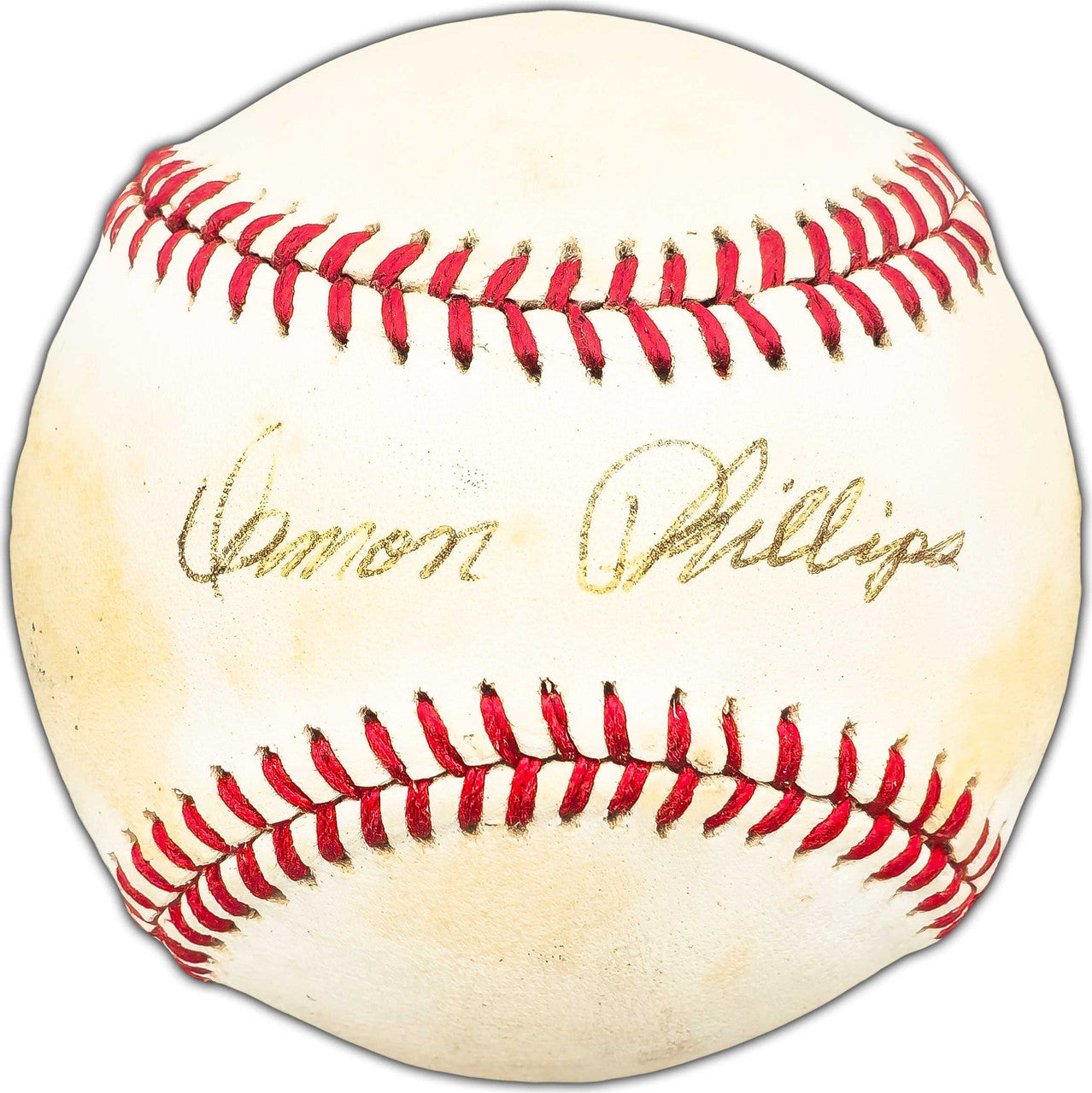 Damon Phillips Autographed Official Feeney NL Baseball Boston Braves Beckett BAS #BK44473