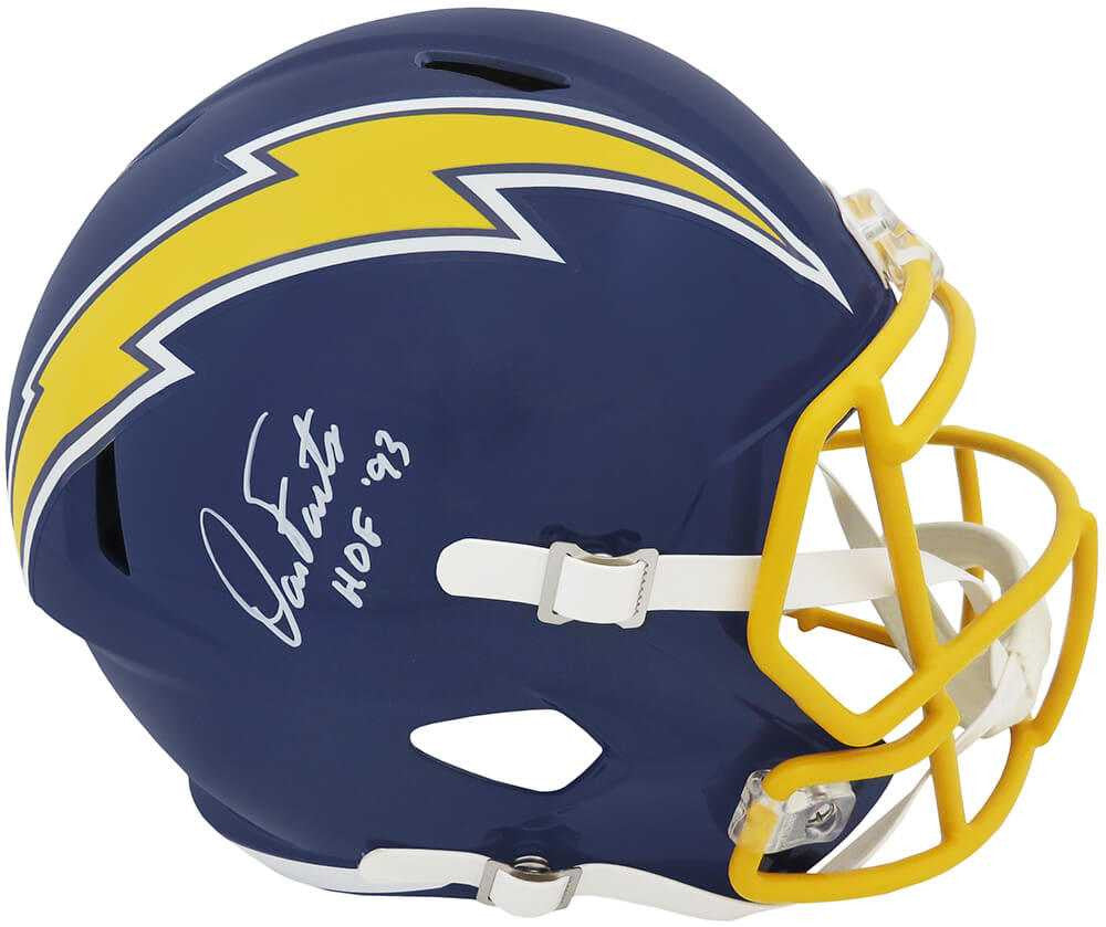 Dan Fouts Signed Chargers Navy Throwback Riddell Full Size Speed Helmet w/HOF'93 (White Ink) - Schwartz Authenticated
