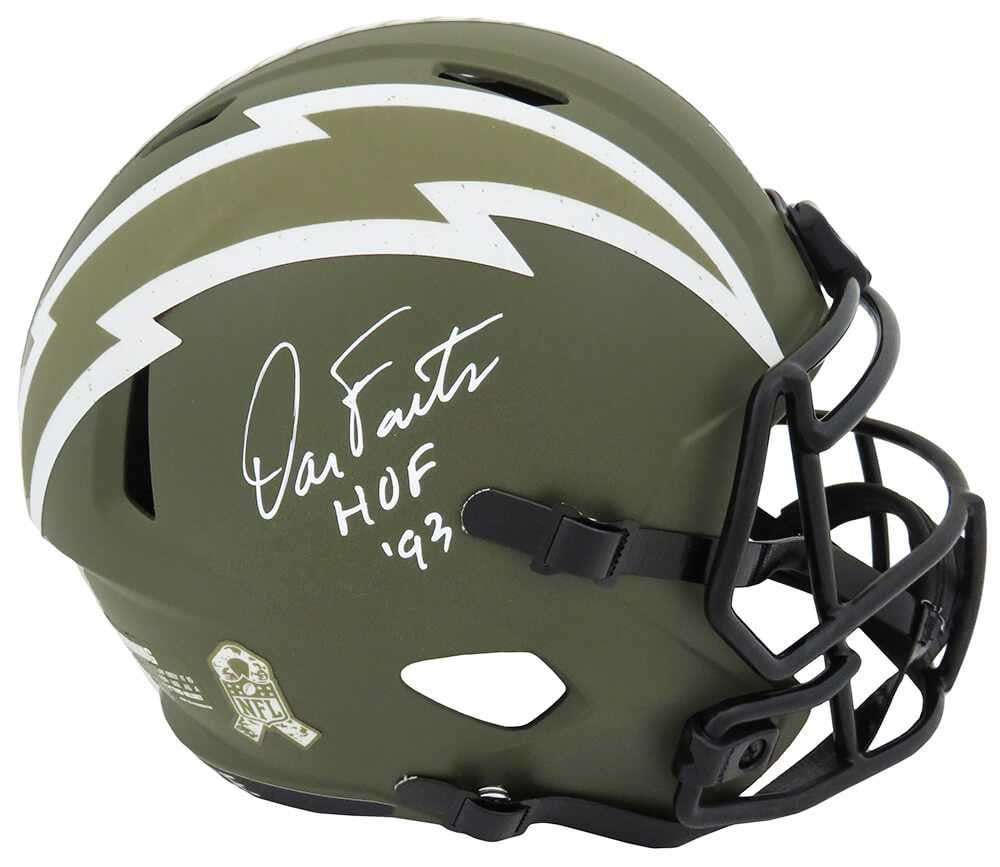 Dan Fouts Signed Chargers Salute to Service Riddell Full Size Speed Helmet w/HOF'93 - Schwartz Authenticated