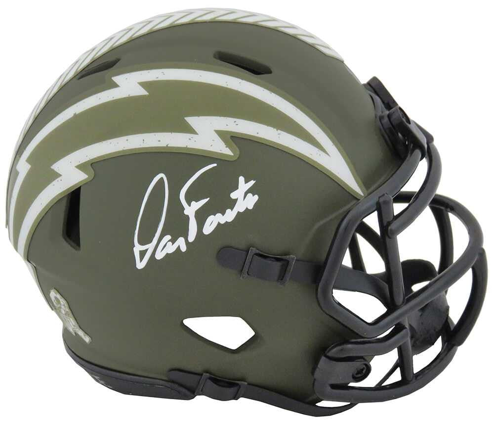 Dan Fouts Signed Chargers Salute to Service Riddell Speed Mini Helmet - Schwartz Authenticated