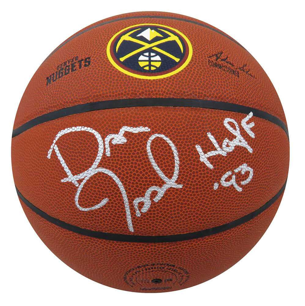 Dan Issel Signed Wilson Denver Nuggets Logo NBA Basketball w/HOF'93 - Schwartz Authenticated