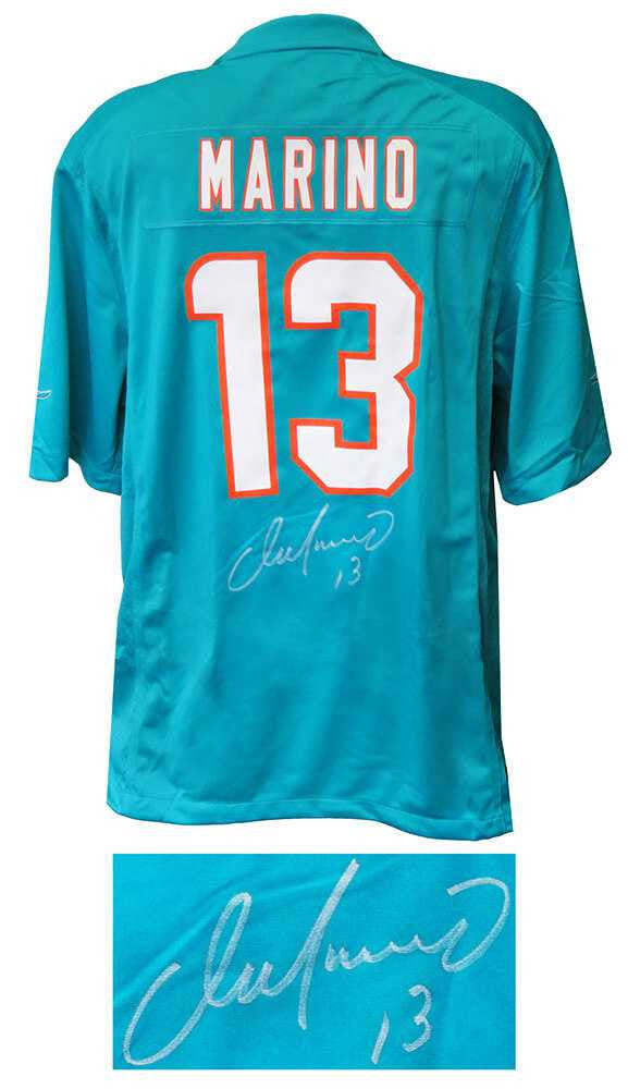Dan Marino Signed Miami Dolphins Nike Teal Jersey - Schwartz Authenticated