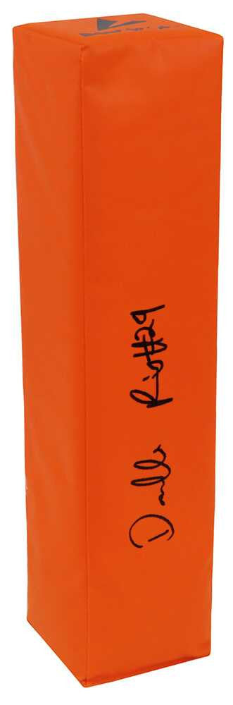 Darrelle Revis Signed BSN Orange Football Endzone Pylon - Schwartz Authenticated