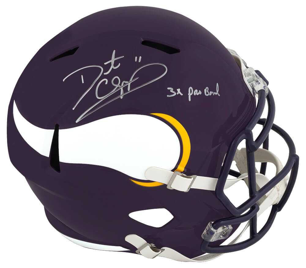 Daunte Culpepper Signed Minnesota Vikings Throwback Riddell Full Size Speed Replica Helmet w/3x Pro Bowl  - Schwartz Authenticated