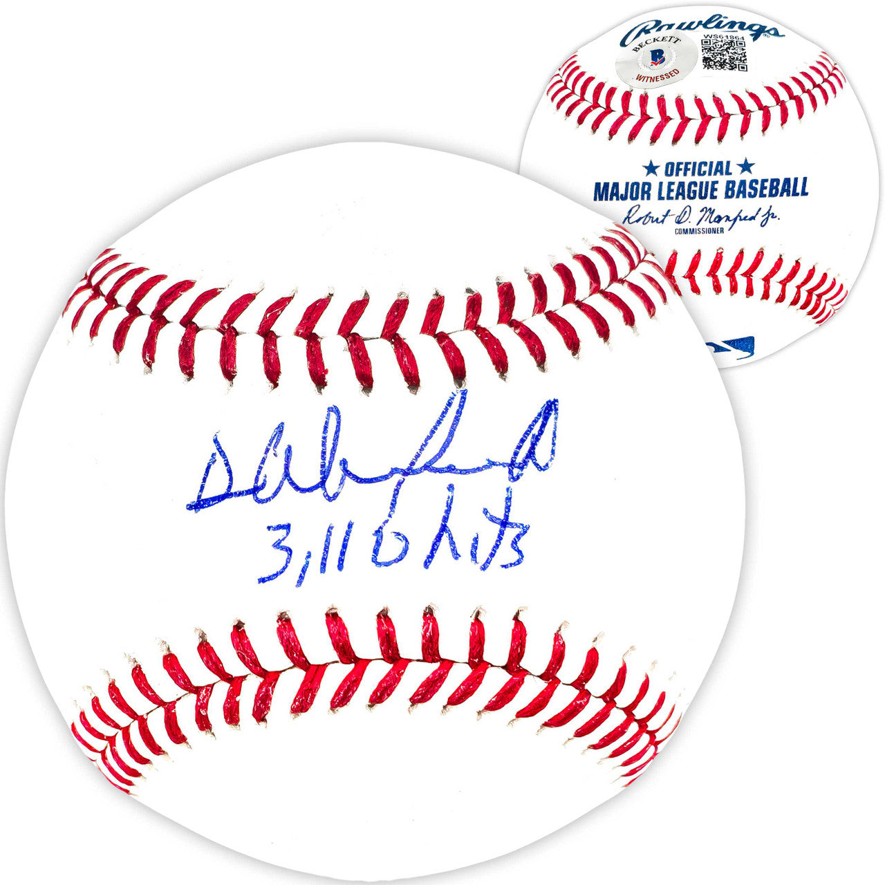Dave Winfield Autographed Official MLB Baseball New York Yankees "3110 Hits" Beckett BAS Witness