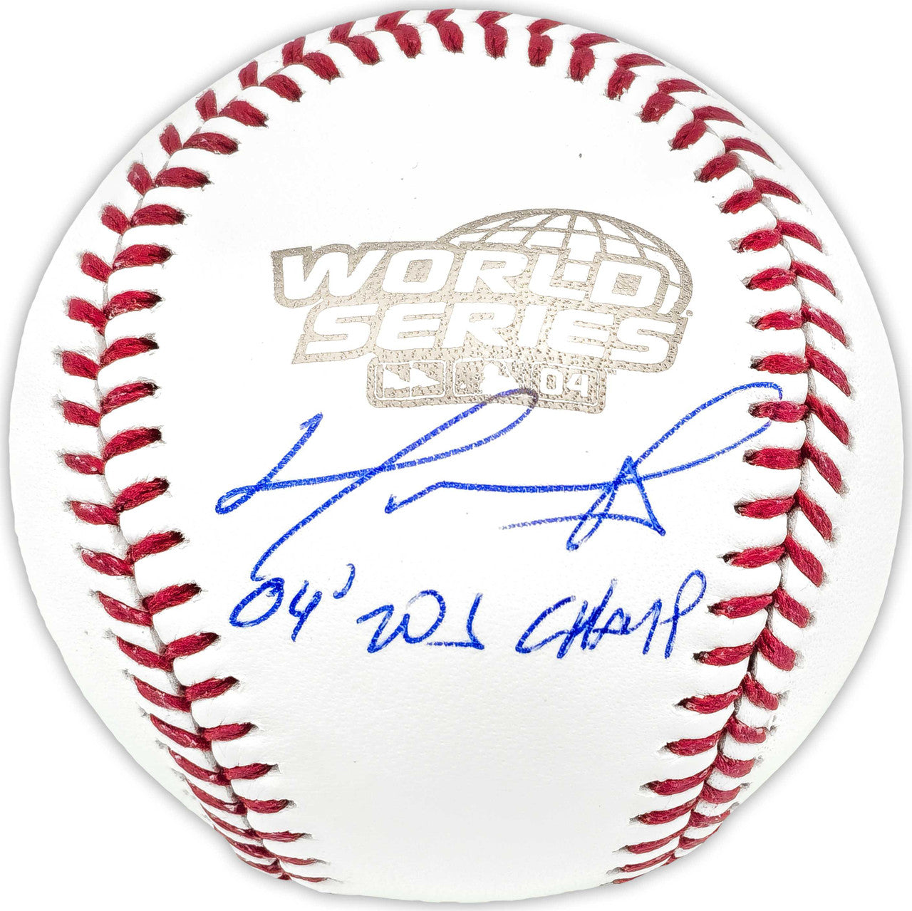 David Ortiz Autographed 2004 World Series Logo Baseball “04 WS Champs” – Beckett BAS Witness