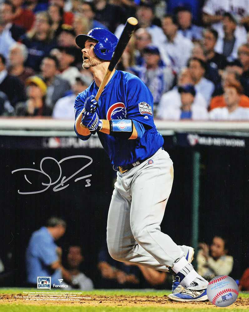 David Ross Signed 2016 WS Game 7 Last At-Bat HR 8x10 Photo – COA