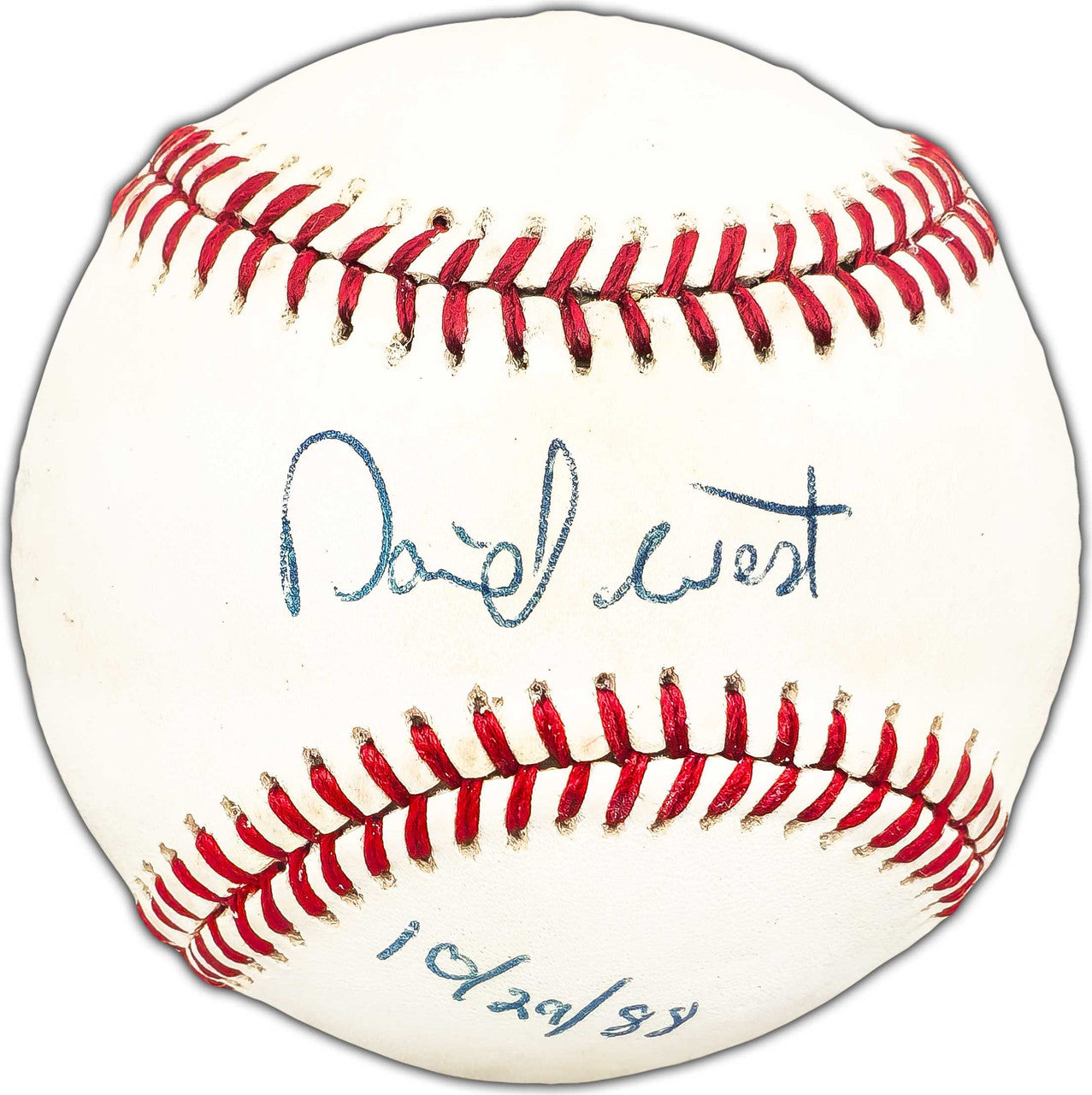 David West Autographed Official NL Baseball New York Mets "10/29/88" Beckett BAS #BK44394