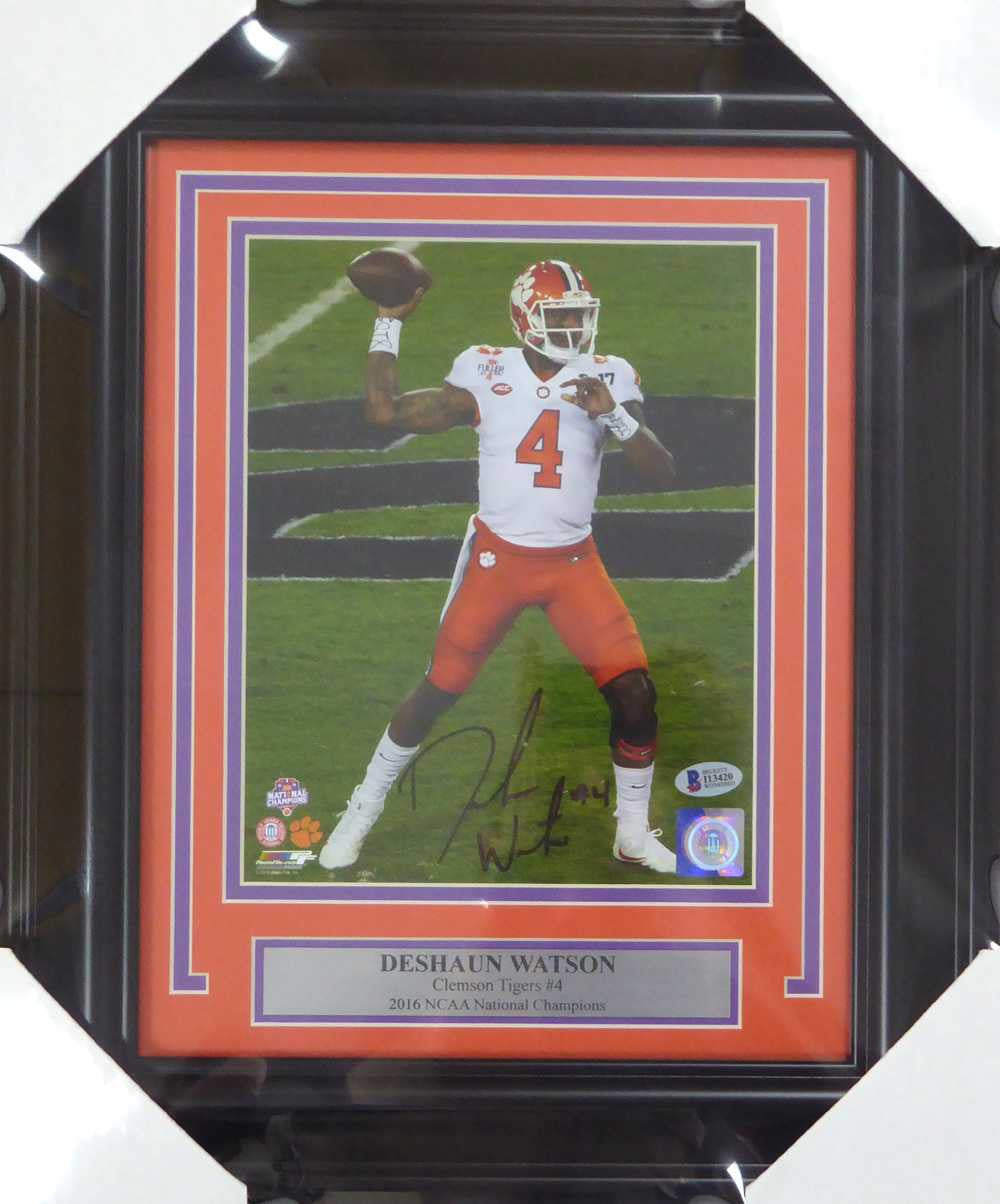 DeShaun Watson Autographed Framed 16x20 Photo Clemson Tigers  - Beckett  COA