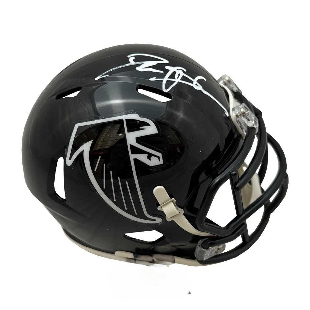 Deion Sanders Autographed Atlanta 90-02 Throwback Mini Helmet - BAS (Side Signed)
