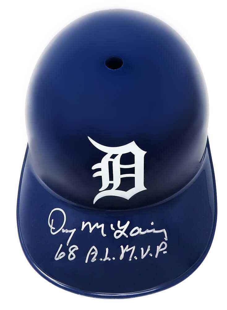 Denny McLain Signed Detroit Tigers Replica Batting Helmet w/68 AL MVP - Schwartz Authenticated