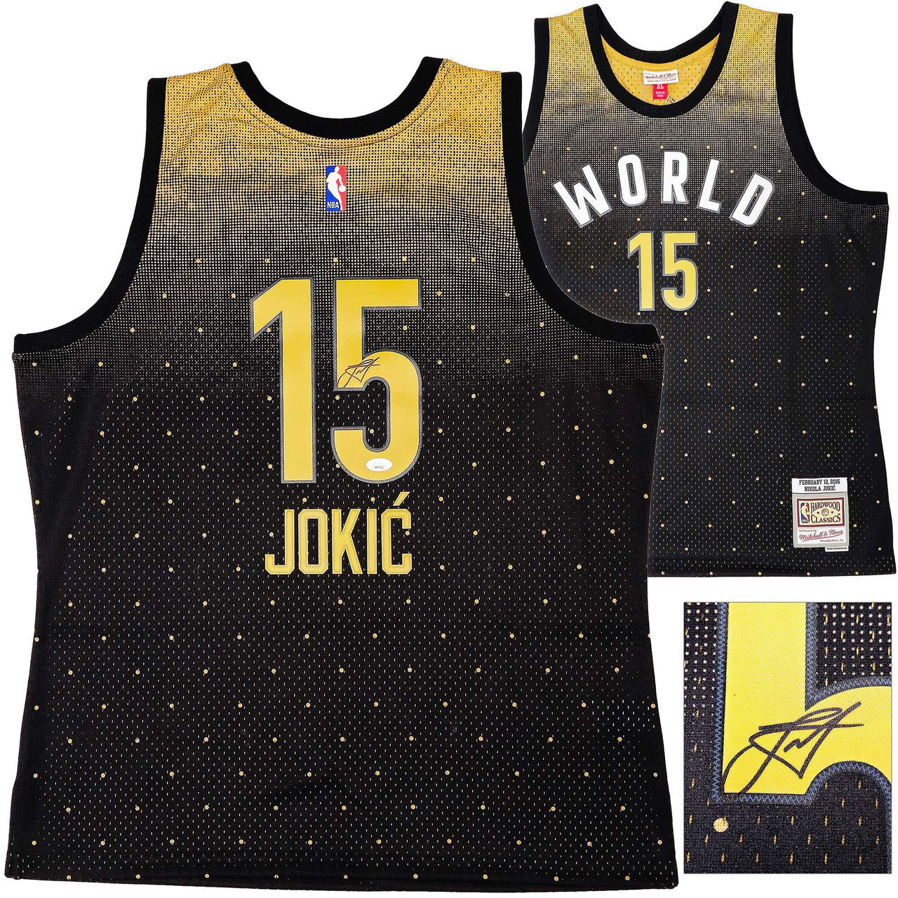 Nikola Jokić Autographed Black Mitchell & Ness HWC Swingman 2016 All-Star World Jersey (Size XL) – JSA COA