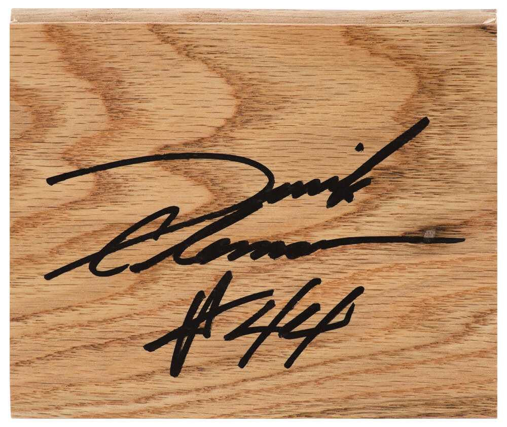 Derrick Coleman Signed 5x6 Floor Piece - Schwartz Authenticated