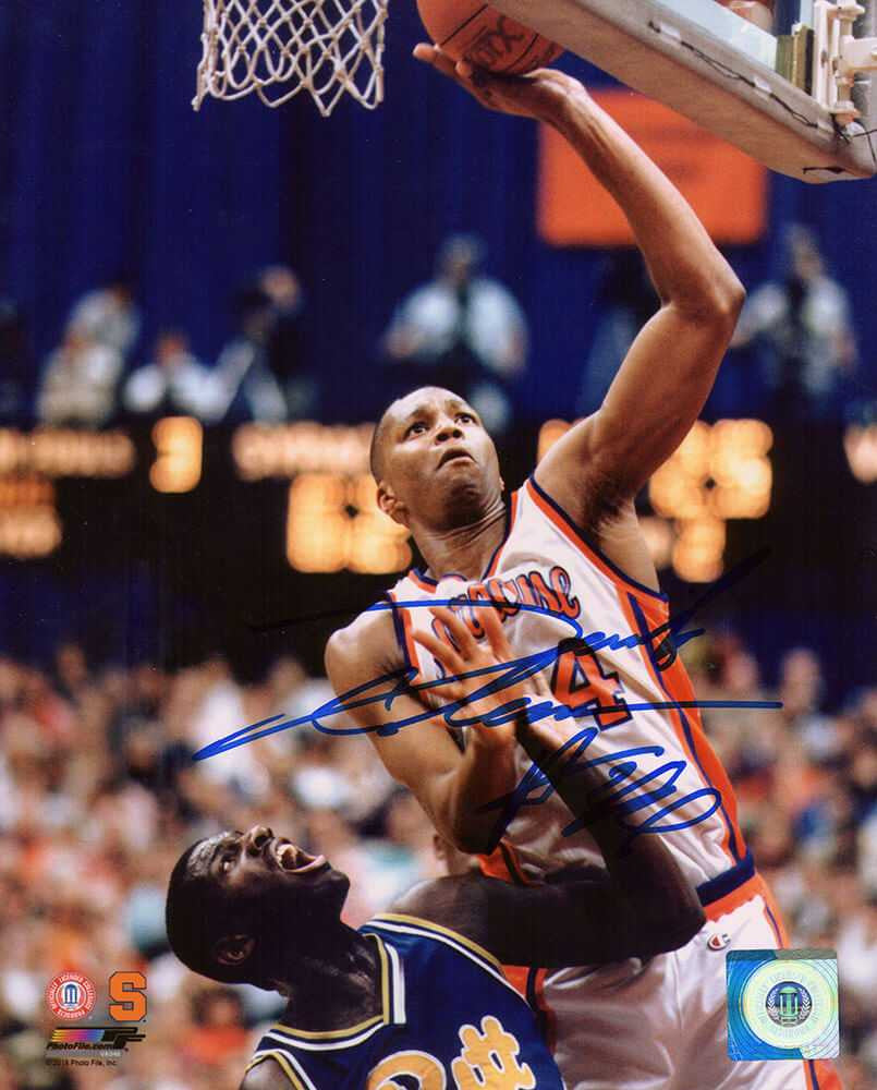 Derrick Coleman Signed Syracuse Action vs Pitt 8x10 Photo