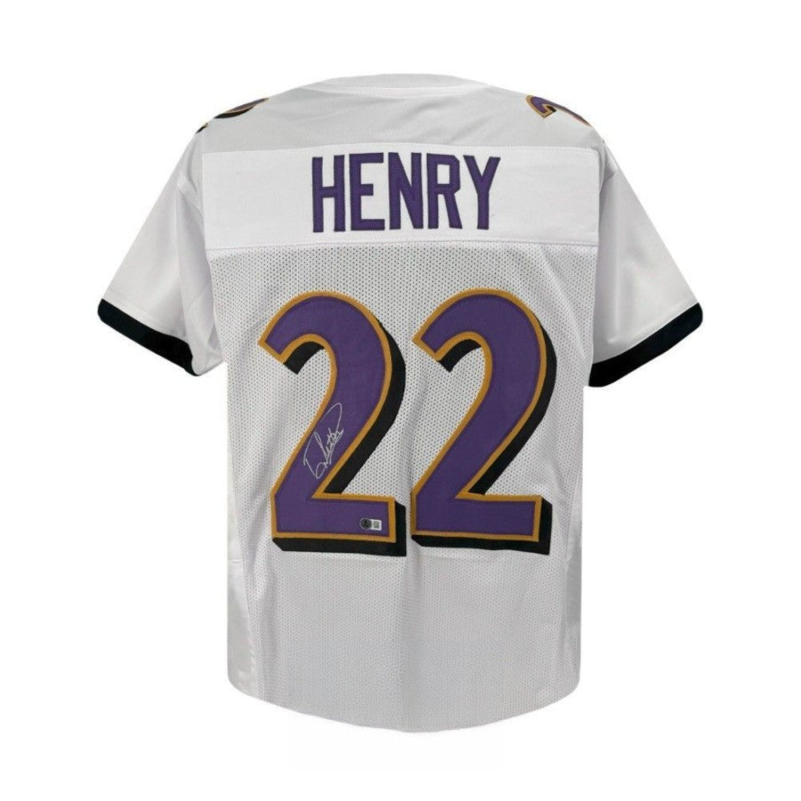 Derrick Henry Autographed Baltimore Ravens White Jersey – Beckett BAS