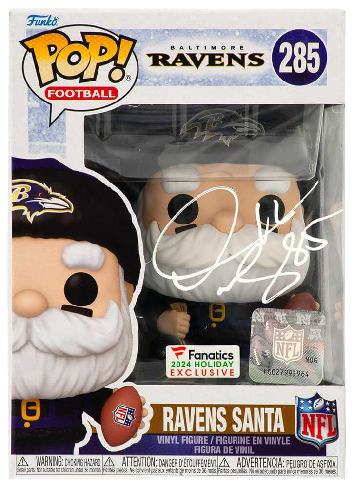 Derrick Mason Signed Baltimore Ravens SANTA Funko Pop Doll #285