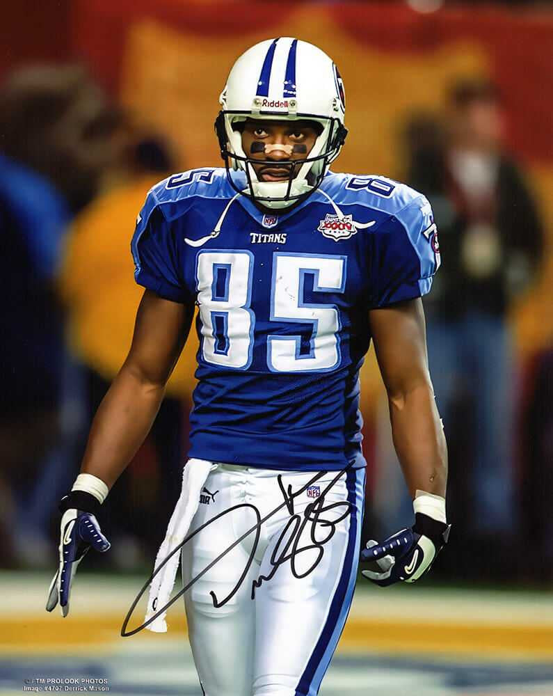 Derrick Mason Signed Tennessee Titans Action 8x10 Photo