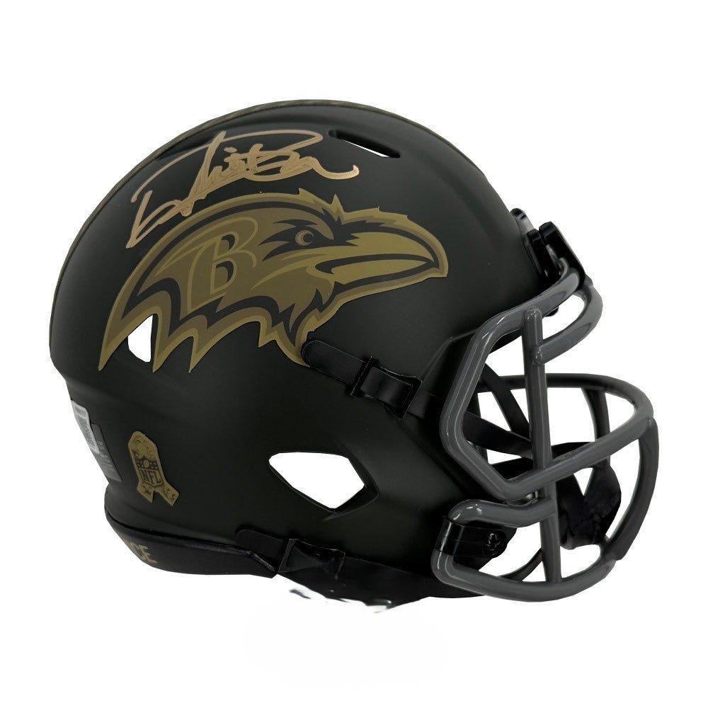 Derrick Henry Signed Ravens Salute To Service Mini Helmet - BAS