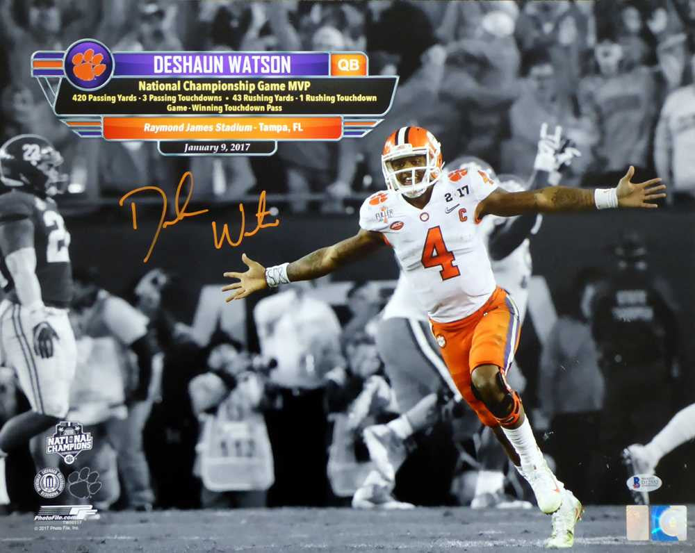 Deshaun Watson Autographed 16x20 Photo Clemson Tigers Beckett BAS