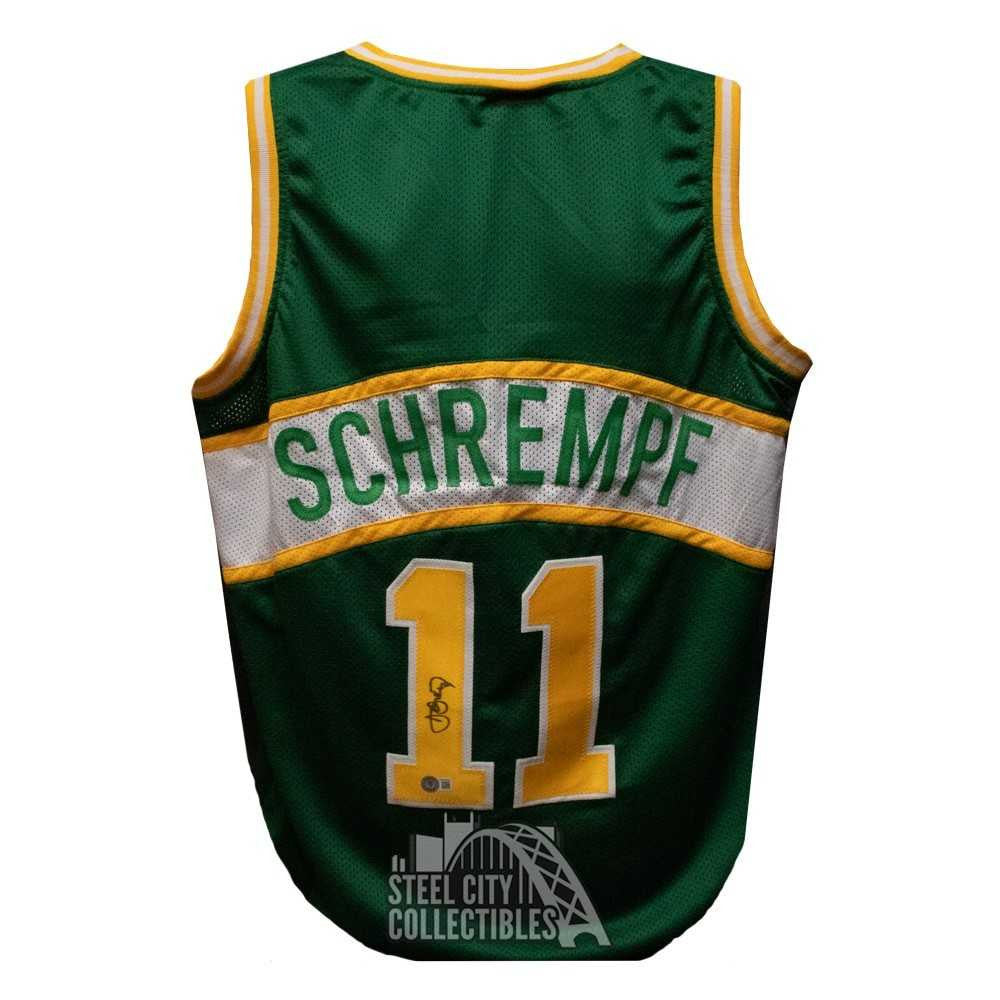 Detlef Schrempf Autographed Seattle Custom Green Basketball Jersey - BAS