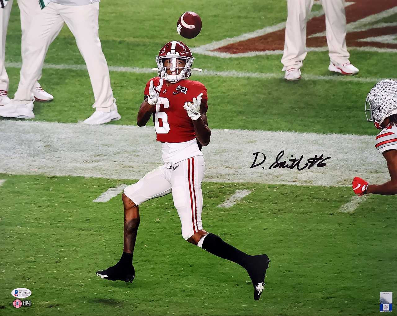 Devonta Smith Autographed 16x20 Photo Alabama Crimson Tide 2021 National Championship Beckett BAS