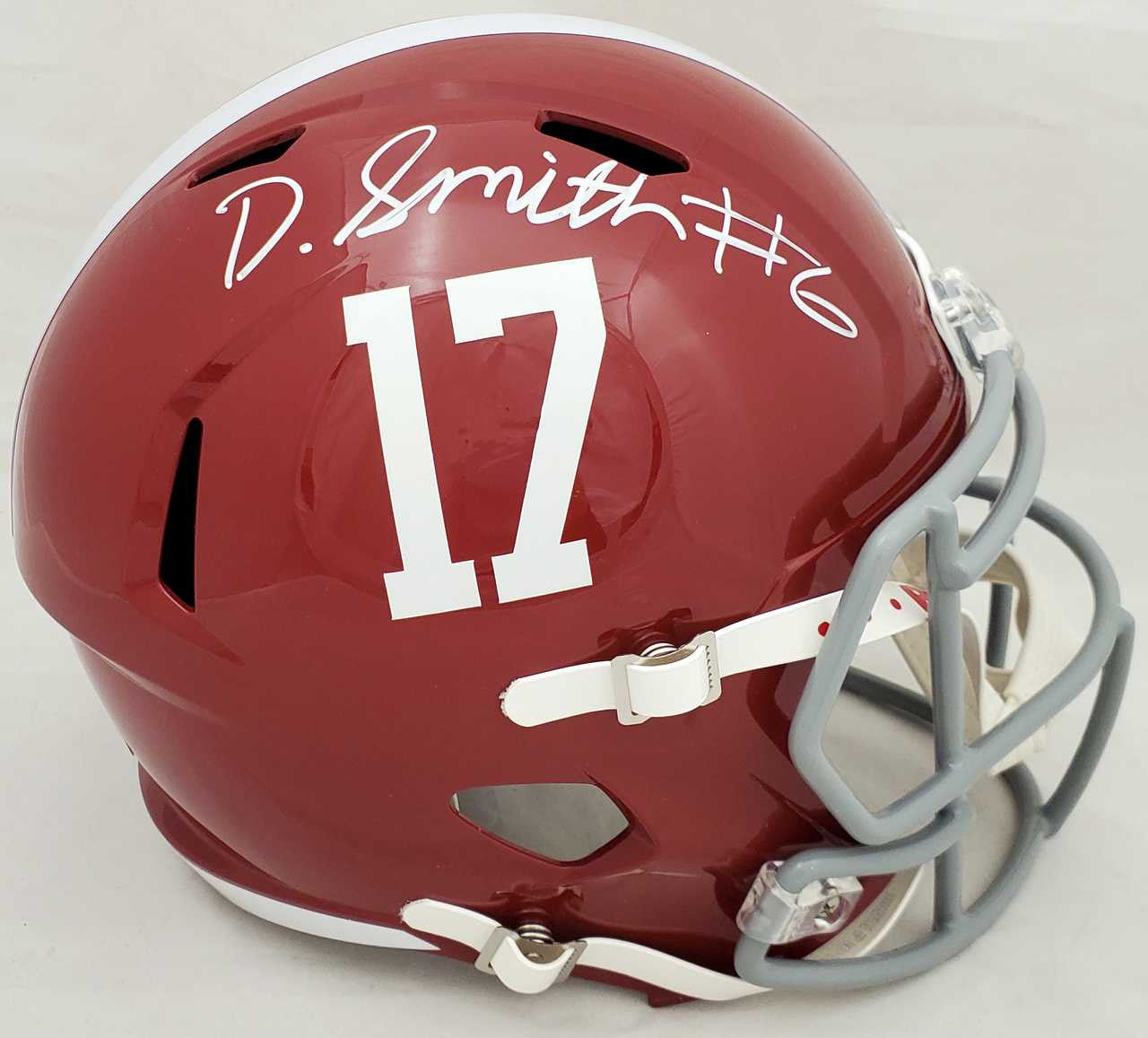 Devonta Smith Autographed Alabama Crimson Tide Full Size Speed Replica Helmet Beckett Witnessed