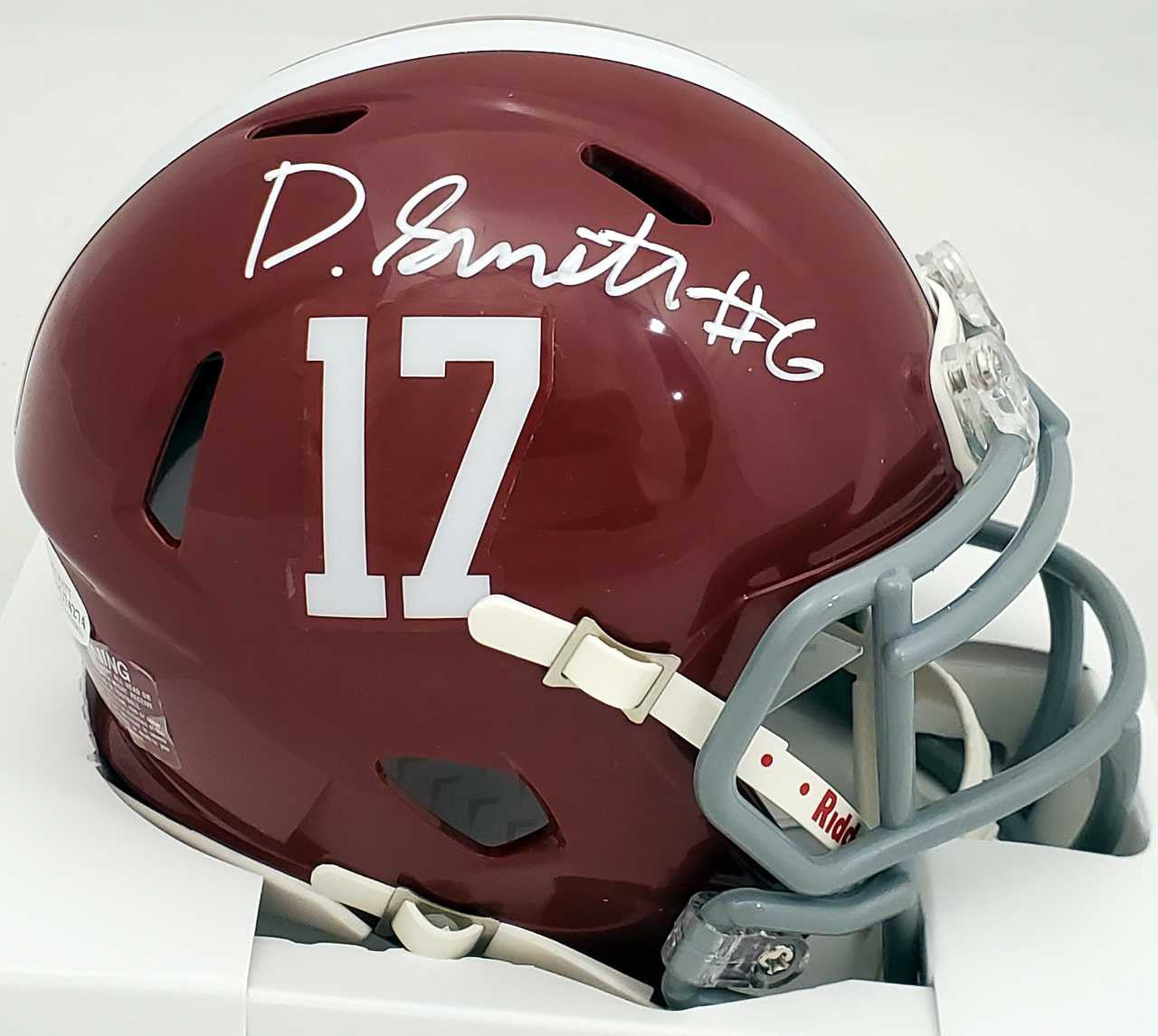 DeVonta Smith Autographed Alabama Crimson Tide Speed Mini Helmet – Beckett BAS Witness
