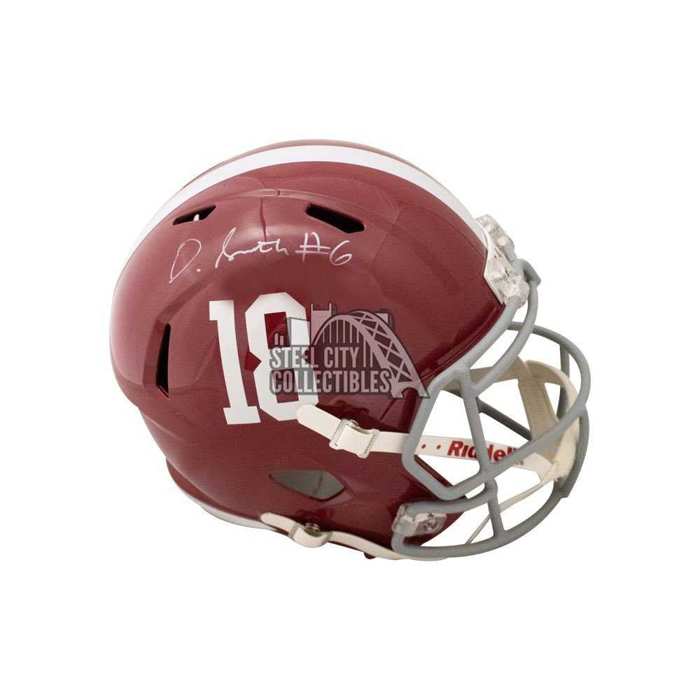 DeVonta Smith Autographed Alabama Crimson Tide Full-Size Speed Replica Helmet – Beckett BAS COA