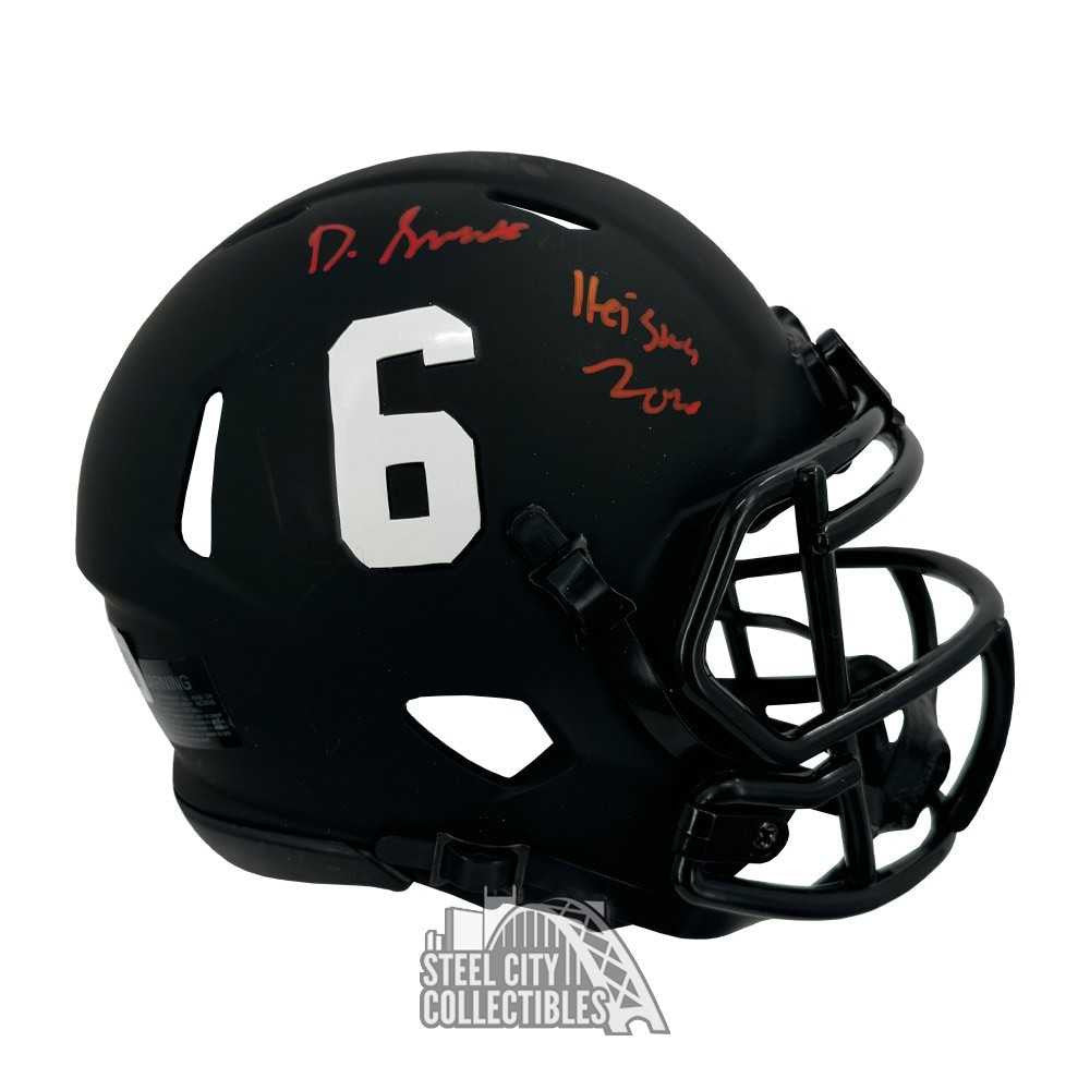 DeVonta Smith “Heisman 2020” Signed Alabama Crimson Tide Eclipse Mini Helmet – BAS COA