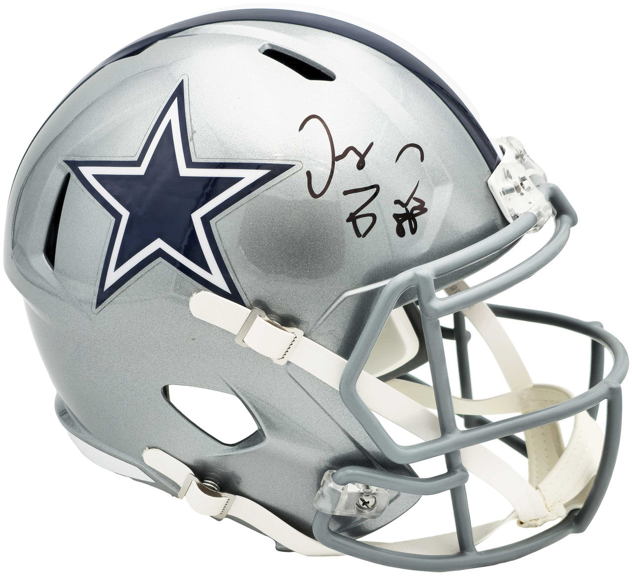 Dez Bryant Signed Dallas Cowboys Silver Full Size Speed Replica Helmet – Beckett BAS Witness
