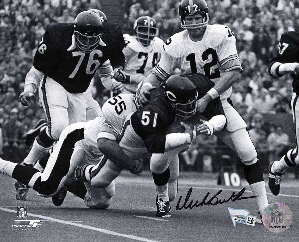 Dick Butkus Signed Chicago Bears Fumble Recovery vs Steelers 8x10 Photo - (Fanatics)