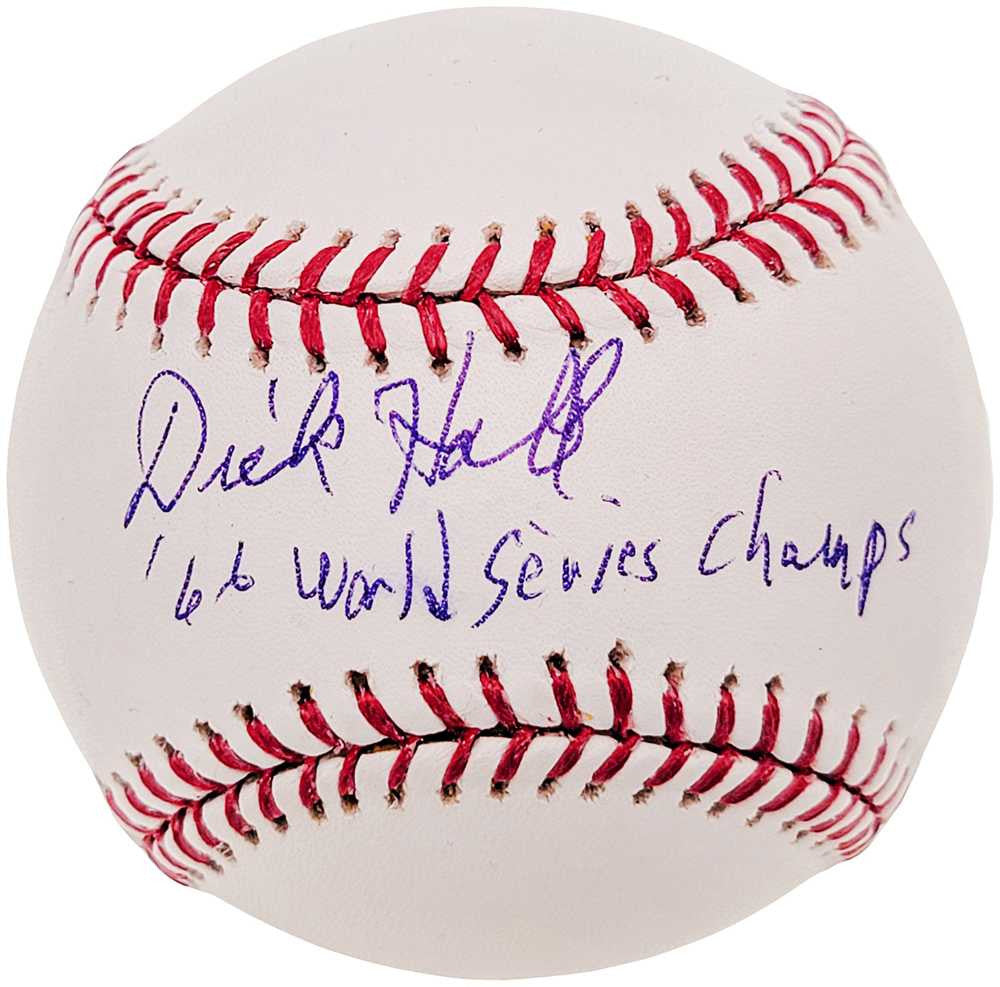 Dick Hall Autographed Official MLB Baseball Baltimore Orioles "66 World Series Champs" Beckett BAS #BH041990